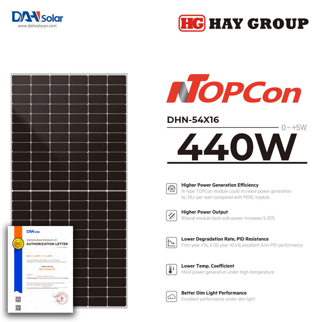 Фотоволтаичен панел DAH Solar 440W N-Type