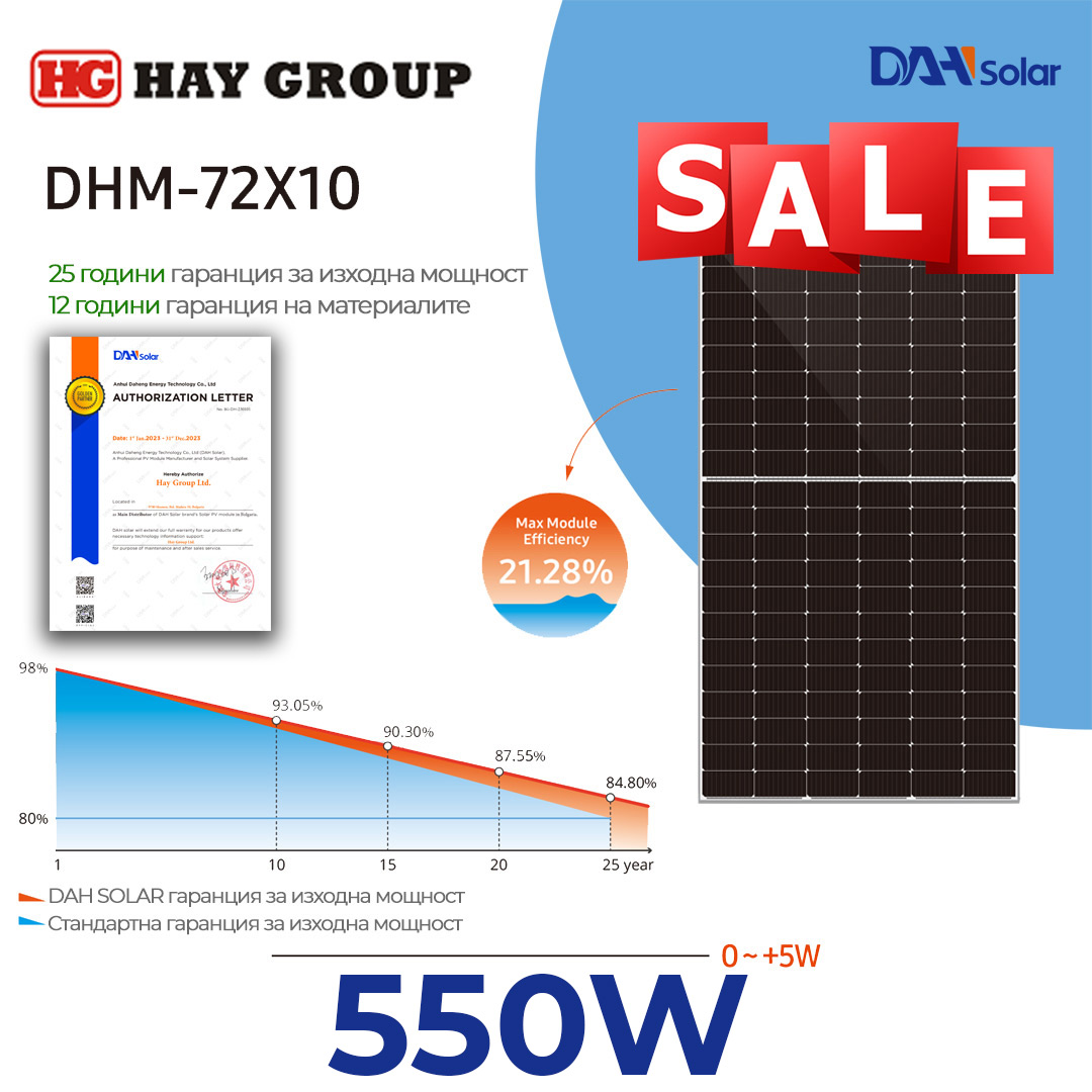 Фотоволтаичен панел DAH Solar 550W